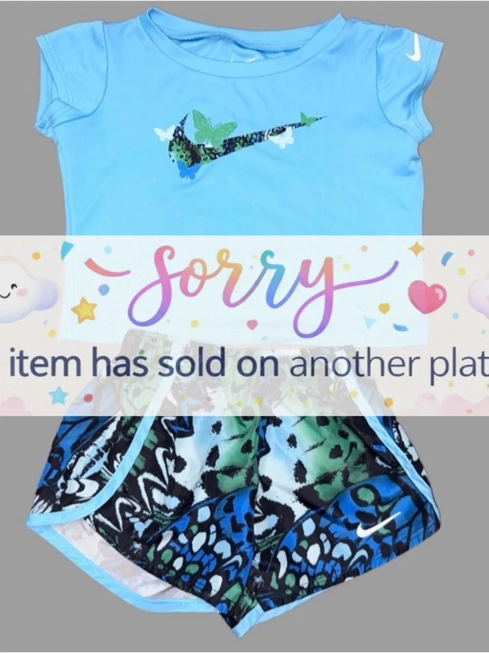 Nike Dri-Fit Butterfly Logo Top & Shorts Set | 18 Months | Like New
